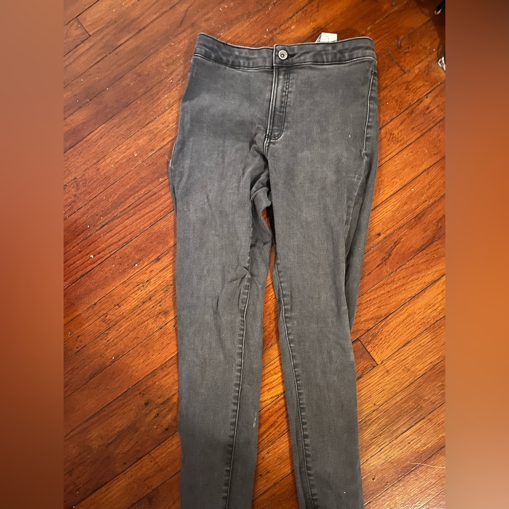 ZARA KIDS GREY HIGHWAISTED JEANS